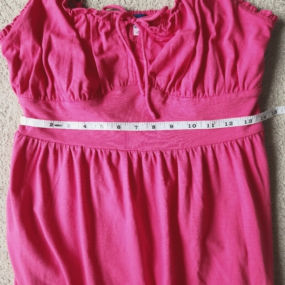 Pink Milkmaid Spaghetti Strap Tank Midi Dress Cotton Cottagecore Size Medium - Picture 8 of 11